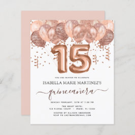 Balões Rosa Dourado Orçamento Celebração Quinceañe