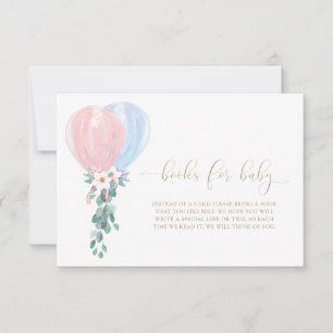 Balões Rosa e Azul Livros Para Bebê Cartão de Pedi