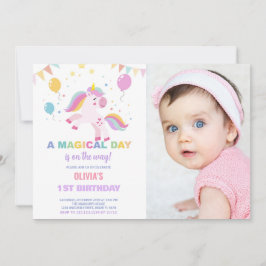 Balões Sinalizadores Unicórnios Convite de Anivers