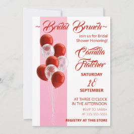Balões vermelhos. Cartão Bridal Bridal Elegante Br