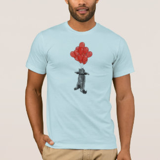 Balões vermelhos unisex na camiseta azul