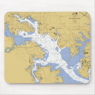 Baltimore, carta náutica Mousepad do porto da DM