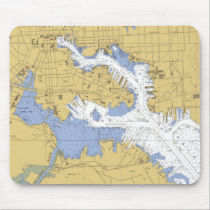 Baltimore, carta náutica Mousepad do porto da DM