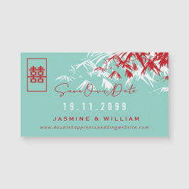 Bamboo Moderno do Casamento Chinês Salva A Data