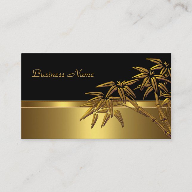 Bambu Dourado cartão de visita asiático 2 (Frente)