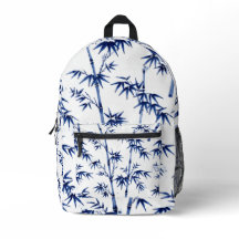 Bambu Sortudo Estilo Imari Azul Branco