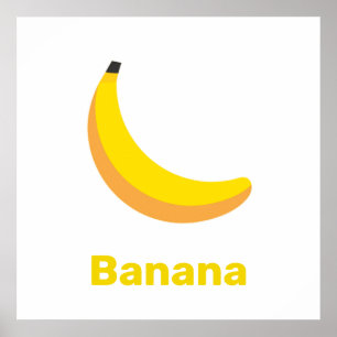 Banana amarela com palavras poster
