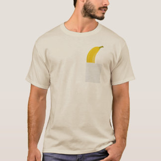 Banana engraçada na camiseta do bolso