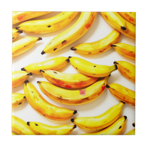 Bananas de Aquarela em Matizes Moles com Branco