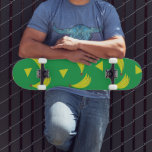 Bananas Skate Geométrico Deck Verde e Amarelo<br><div class="desc">Painel de Controle de Banana</div>