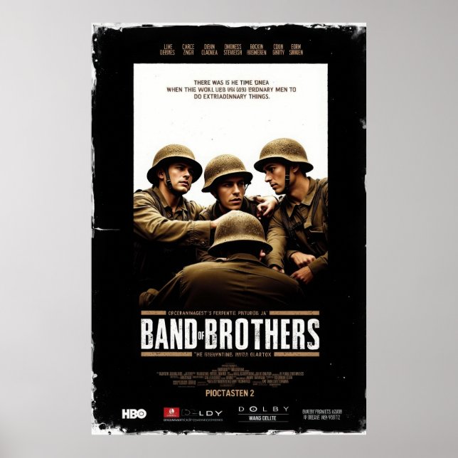 Band of Brothers movie poster featuring soldiers r (Frente)