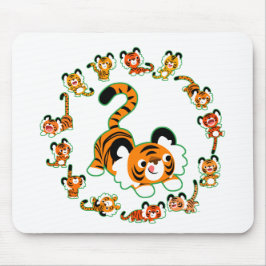 Banda branca Tigers Mandala (verde) Mousepad