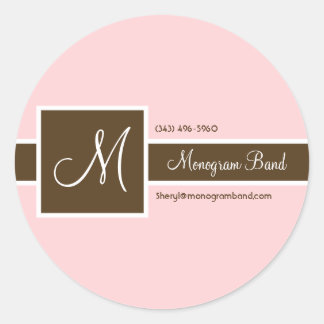 Banda de Monograma, Pink e Adesivos Castanhos