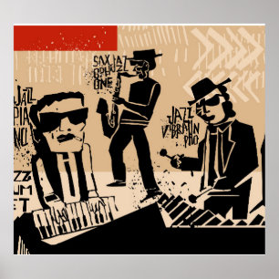 Banda de Poster Vintage Jazz: Design Legal