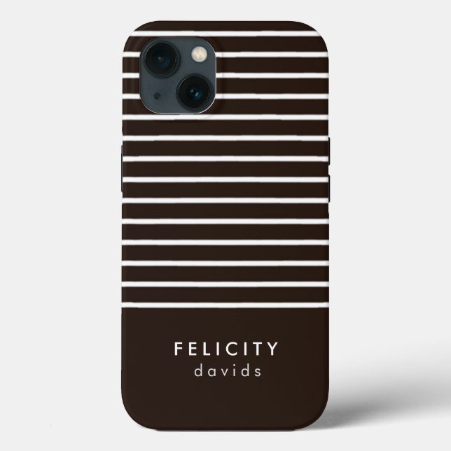 Banda horizontal monográfica castanha e branca (Verso)