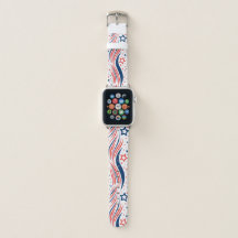 Banda Red White Blue Waves e Stars Apple Watch -