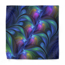 Abstrato Luminoso Colorido Azul Rosa Verde Fractal