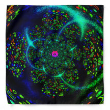 Arte Fractal Cósmica Neon Verde Preto
