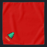Bandana Árvore de Natal 8 bits Pixel Art Red Engraçado Xma<br><div class="desc">Árvore de Natal de arte em píxeis bonitos com nome para personalizar.</div>