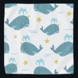 Bandana Baleias Blues E Peixe-Estrelo<br><div class="desc">Um bom padrão sem costura com baleias azuis e estrelas-do-mar.</div>