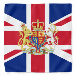 Bandana Bandeira da União Britânica e Crest Real