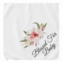 Bebê de Pelúcia Abencoado com Design Floral em Aqu