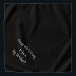 Bandana Big Brother Black e White - Grande Pet Personalizá<br><div class="desc">Banda negra, com um anúncio de texto bonito, engraçado... Adivinha quem será um Big Brother? Porque o seu animal de estimação também faz parte da família! Perfeito para anunciar um novo animal de estimação ou bebê! A cor de fundo é personalizável para qualquer cor desejada, assim como o estilo, o...</div>