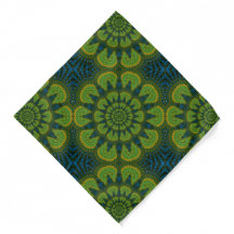 Boêmia Hippie Green Blue Mandala Tribal