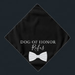 Bandana Casamento de Arco de Pet Dog de Nome Personalizado<br><div class="desc">Uma bela bandana de casamento com arco gravata. Personalize com o nome do seu cão e o seu papel de honra no seu dia especial. Projetado por Thisnotme©</div>