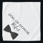 Bandana Casamento de Arco de Pet Dog de Nome Personalizado<br><div class="desc">Uma bela bandana de casamento com arco gravata. Personalize com o nome do seu cão e o seu papel de honra no seu dia especial. Projetado por Thisnotme©</div>
