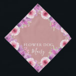 Bandana Casamento de Pet de Cachorro Rosa Personalizado<br><div class="desc">Um lindo bandana floral que você pode personalizar com o nome do seu cachorro. Projetado por Thisnotme©</div>