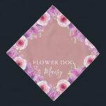 Bandana Casamento de Pet de Cachorro Rosa Personalizado<br><div class="desc">Um lindo bandana floral que você pode personalizar com o nome do seu cachorro. Projetado por Thisnotme©</div>