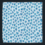 Bandana Cor da água azul amor padrão cardíaco<br><div class="desc">Design de Coração de Aquarela em fundo azul claro. Outras cores disponíveis. Entre em contato comigo para obter informações sobre personalização e solicitações especiais. c) Zoe Chapman Design</div>