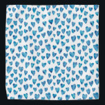 Bandana Cor da água azul amor padrão cardíaco<br><div class="desc">Blue Heart Bandana</div>