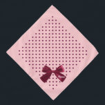 Bandana Cor-de-rosa pincelada com coração borgonha e monog<br><div class="desc">Pastel Coral Blush Pink,  pontilhado com corações burros,  e acabado com um arco burgundy giro...  então monograma e personalizado com o nome do seu animal de estimação. A cor de fundo e o estilo,  o tamanho e a cor do texto podem ser alterados,  usando o menu de edição.</div>