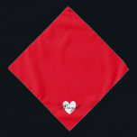 Bandana Coração vermelho minimalista ・ Nome para personali<br><div class="desc">Um simples coração vermelho com a bela tipografia Meddon.</div>