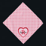 Bandana Corações Vermelhos Nome de Pet Personalizado Rosa<br><div class="desc">Bonito corações vermelhos,  salpicados sobre uma canvas rosa,  terminados com um grande coração mostrando o monograma e o nome do seu animal de estimação. É possível alterar estilos,  tamanhos e cores de texto usando o menu editar. Você também pode alterar a cor do plano de fundo no menu editar.</div>