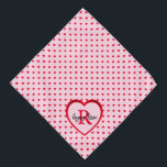 Bandana Corações Vermelhos Nome de Pet Personalizado Rosa<br><div class="desc">Bonito corações vermelhos,  salpicados sobre uma canvas rosa,  terminados com um grande coração mostrando o monograma e o nome do seu animal de estimação. É possível alterar estilos,  tamanhos e cores de texto usando o menu editar. Você também pode alterar a cor do plano de fundo no menu editar.</div>