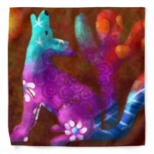 Coyote Abstrato Art Saguaro Cactus Desert Brown