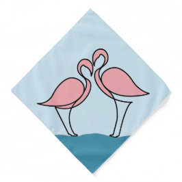 Bandana Dois Flamingos Rosa na Água