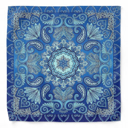 Bandana Estilo de País de Mistura Azul