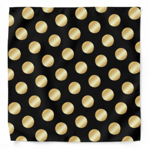 Bandana Faux Dourado Dots Elegante Modelo de Glamor Preto