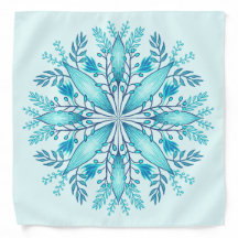 Floral Mandala - Turquesa Blue Boho Snowflake