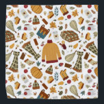 Bandana Folhas de outono Exclusivas Folhas de Colheita de<br><div class="desc">outono único Folha de Ação de Graças ou bandana para padrão desenhado à mão por pessoas com um suéter laranja, cachecol quente, folhas de outono, mochila, café com especiaria de abóbora, vinho mestiço, torta de abóbora, velas de outono, chapéu quente, flores de outono, cogumelos, pera amarela, maçã vermelha, botas de...</div>