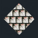 Bandana Foto de Pet de Kitten Branca e Bonita Personalizad<br><div class="desc">A Bandana Personalizada de Pet de Gatinhos Brancos e Bonitos é desenhada a partir de uma fotografia pessoal do nosso gato familiar. Ela é uma adorável cabeleira branca e comprida com marcas pretas únicas e uma no queixo. Ela está vestindo um arco rosa na cabeça. Faz uma ideia de presente...</div>