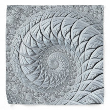 Fractal Espiral Cinza Claro Abstrato