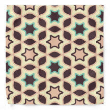  Geometric pattern with star shapes in brown and t