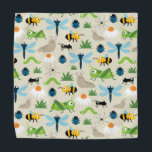 Bandana Insetos<br><div class="desc">insetos bonitos e amigáveis (aranha, abelha, lagarta, besouro, formiga, caramujo, libélula, gafanhoto) entre as pessoas que se sentam no campo.</div>