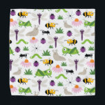 Bandana Insetos<br><div class="desc">Insetos bonitos e amigáveis (aranha, abelha, lagarta, besouro, formiga, caramujo, libélula, gafanhoto) entre os contadores do campo.</div>