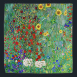 Bandana Jardim de Fazenda Gustav Klimt com pintura de gira<br><div class="desc">Jardim de Fazenda Gustav Klimt com Sunflower Vintage Floral Art Nouveau</div>